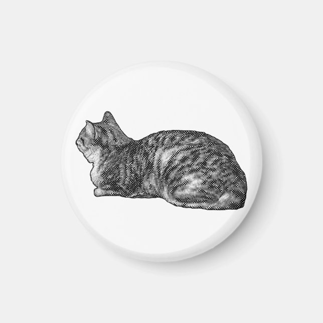 Fridge Tabby, Tassar Tuckad Magnet (Framsidan)