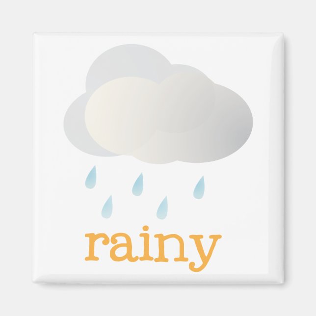 Fridge Weather - RAINY Magnet (Framsidan)