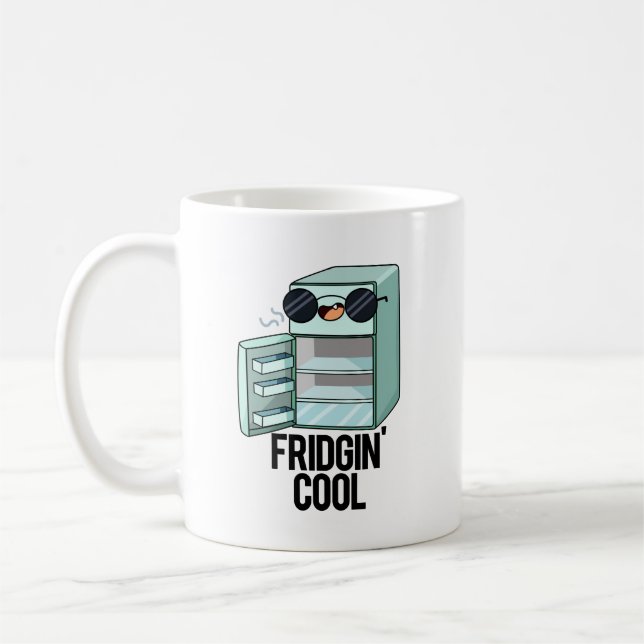 Fridgin-Coola Funny Refrigerator Pun Kaffemugg (Vänster)