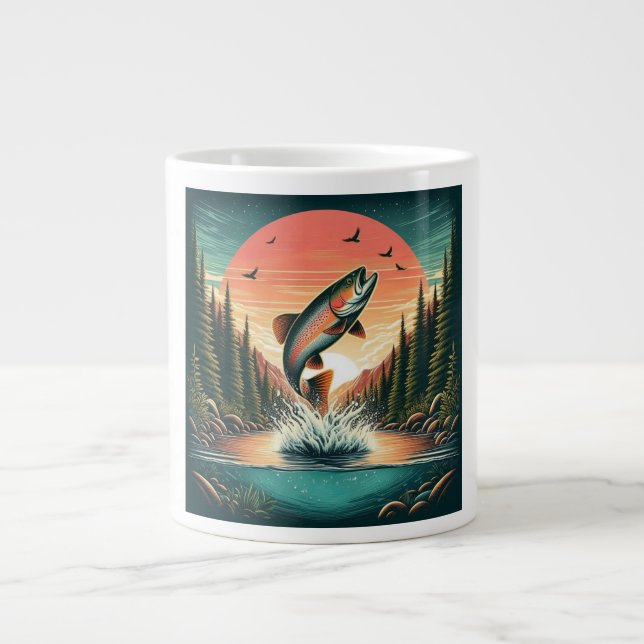 Fridluftsmänniskans tarmkaraktär jumbo mugg (Framsidan)