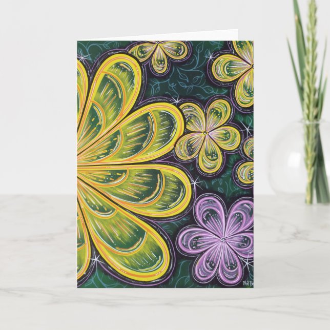 Fridsam blommahälsning kort (Framsida)