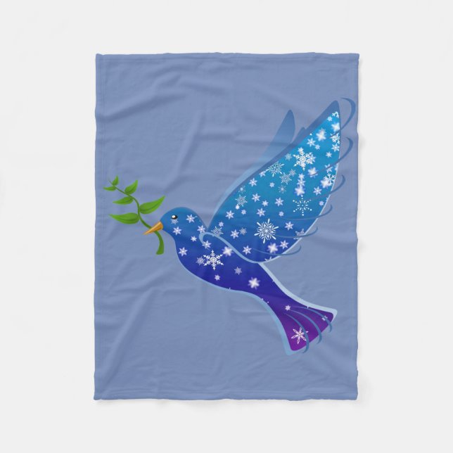 Fridsam duva fleecefilt (Framsidan)