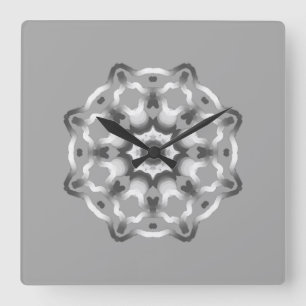 Fridsam grå Mandala som läker Vibes Fyrkantig Klocka