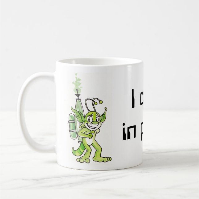 "Fridsam" grön främmande mugg (Vänster)