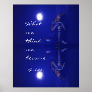 Fridsam reflexion & citationstecken för Buddha Poster