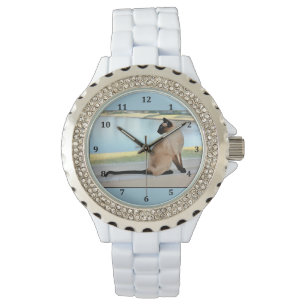 Fridsam Siamese kattmålning Armbandsur