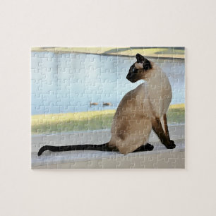 Fridsam Siamese kattmålning Pussel