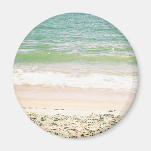Fridsam vinkar pastellfärgad strandfotografi magnet