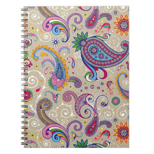 Fridsamma Paisley Anteckningsbok Med Spiral