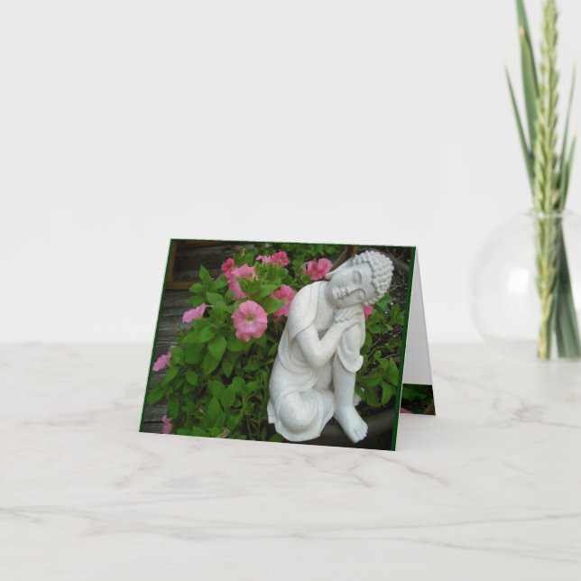 Fridsamt Buddha tomt kort (Framsida)