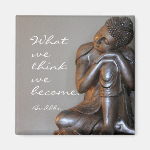 Fridsamt silver Buddha med inspirera Magnet