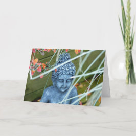Fridsamt trädgårds- Buddha hälsningkort Kort