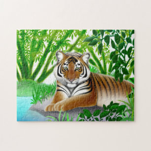 Fridsamt ungt Bengal tigerpussel Pussel