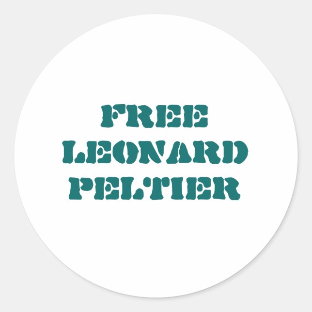 Frie Leonard Peltier-dekalett Runt Klistermärke (Framsida)