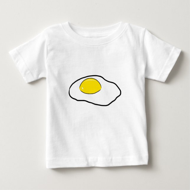Fried ägg Tecknad Teckning Poached Eggs Sunny Side Tee (Framsida)
