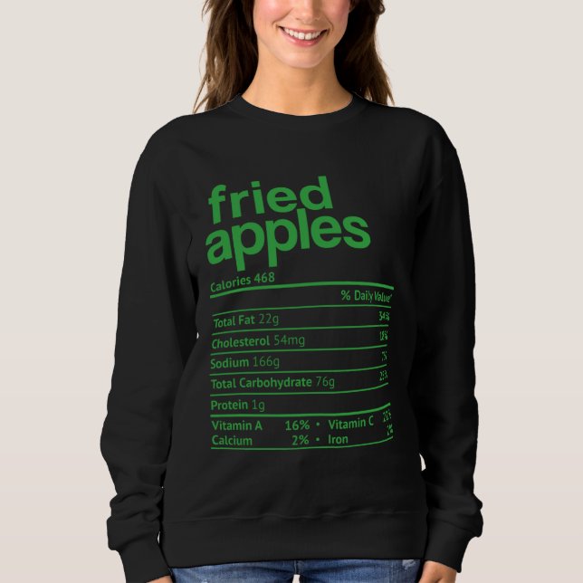 Fried Apple Nutrition Facts Thanksgiving Christmas T Shirt (Framsida)