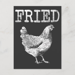 Fried Chicken Älskare Farm Animal Pun Vykort