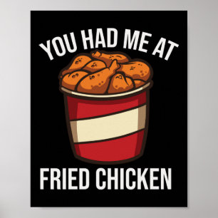 Fried Chicken Älskare Fast Food Bbq Grill Drum Poster