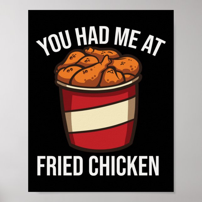 Fried Chicken Älskare Fast Food Bbq Grill Drum Poster (Framsidan)