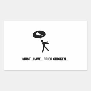 Fried Chicken Älskare Rektangulärt Klistermärke