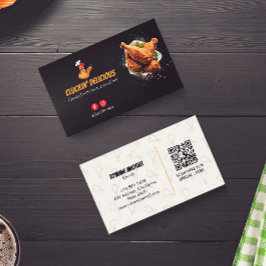 Fried Chicken Business | Minimalistisk streckkod f Visitkort