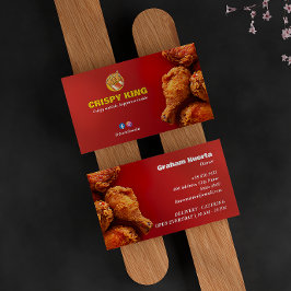 Fried Chicken Business | Modern Bright Red Visitkort