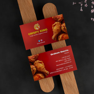 Fried Chicken Business Modern Bright Red Visitkort