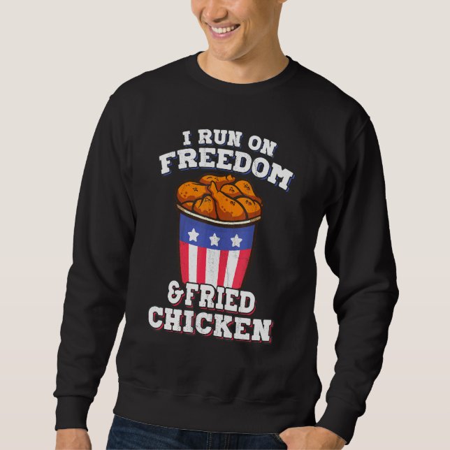Fried Chicken Chicken Nugget Vingar Drumsticks Lång Ärmad Tröja (Framsida)