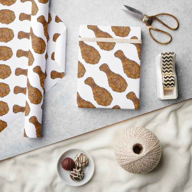 Fried Chicken Leg Drumstick Foodie Soul Food Kött Presentpapper (Hantverk)