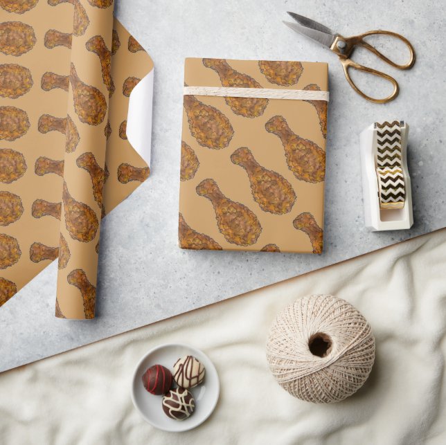 Fried Chicken Leg Drumstick Foodie Soul Food Kött Presentpapper (Hantverk)