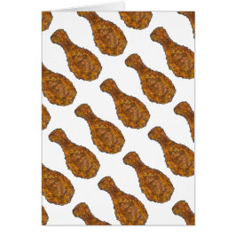 Fried Chicken Leg Drumstick Soul Food Foodie Card Hälsningskort