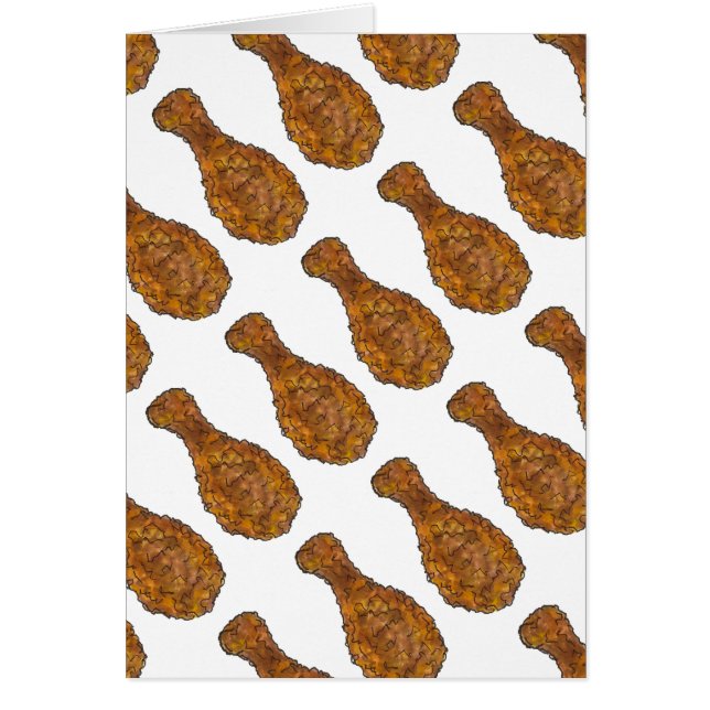 Fried Chicken Leg Drumstick Soul Food Foodie Card Hälsningskort (Framsidan)