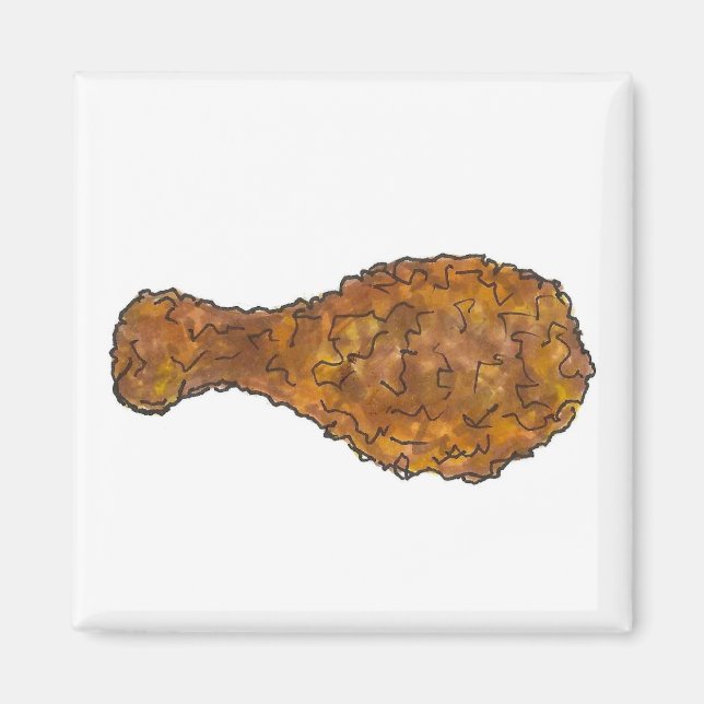 Fried Chicken Leg Drumstick Soul Food Foodie Gift Magnet (Framsidan)