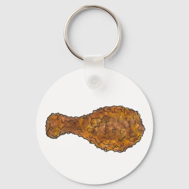 Fried Chicken Leg Drumstick Soul Food Foodie Gift Nyckelring (Framsida)