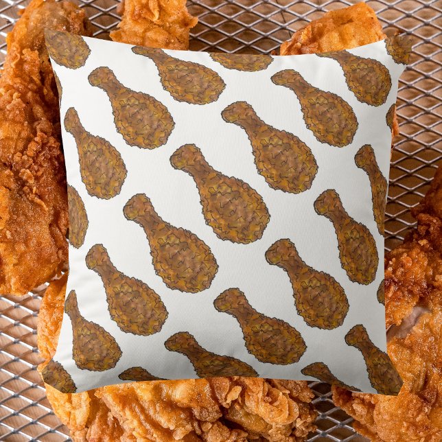 Fried Chicken Leg Drumstick Soul Food Foodie Kudde (Fried Chicken Pillow)