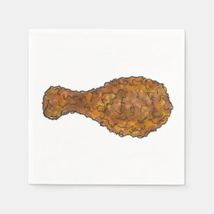 Fried Chicken Leg Drumstick Soul Food Napkin Pappersservett