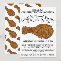 Fried Chicken Leg Picnic Cookout Block Party