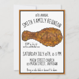 Fried Chicken Leg Picnic Cookout Family Reunion Inbjudningar