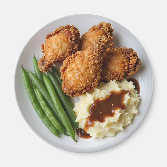 Fried Chicken, Mashed Potatoes and Green Beans Magnet (Framsidan)