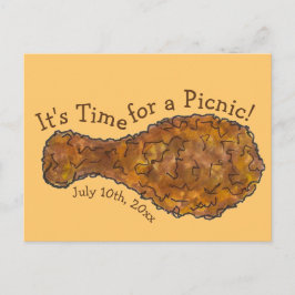 Fried Chicken Picnic Cookout Party-inbjudan Inbjudan Vykort