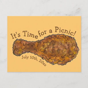 Fried Chicken Picnic Cookout Party-inbjudan Inbjudan Vykort
