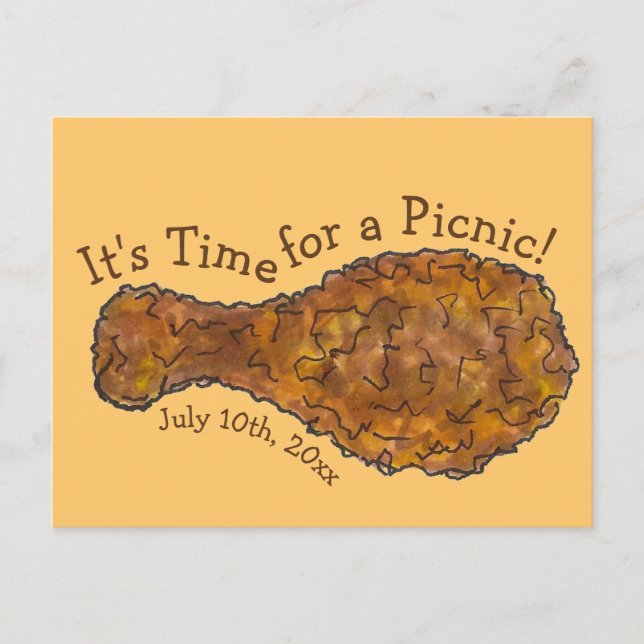 Fried Chicken Picnic Cookout Party-inbjudan Inbjudan Vykort (Framsida)