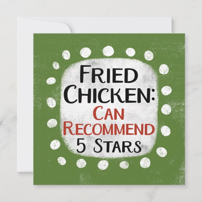 Fried Chicken Review 5 Stars Greeting Card Kort (Framsida)