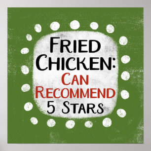 Fried Chicken Review 5 Stars Poster väggkonst