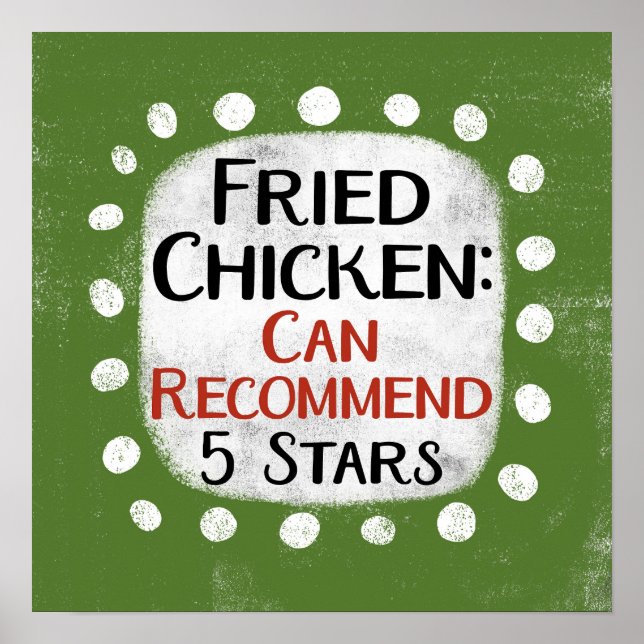 Fried Chicken Review 5 Stars Poster väggkonst (Framsidan)
