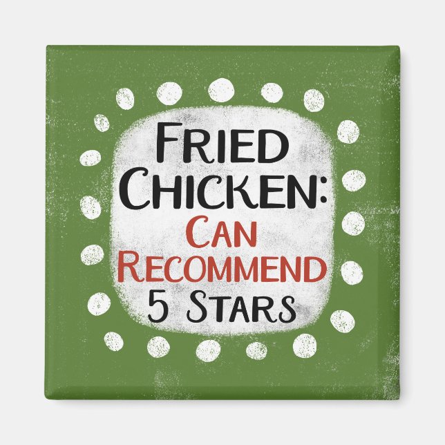 Fried Chicken Review 5 Stars Refrigerator Magnet (Framsidan)