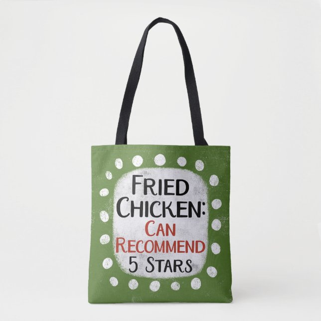 Fried Chicken Review 5 Stars Tote Bag Tygkasse (Framsida)