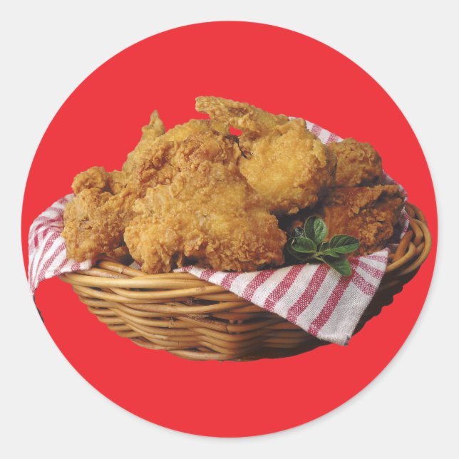 Fried Chicken Runt Klistermärke (Framsida)