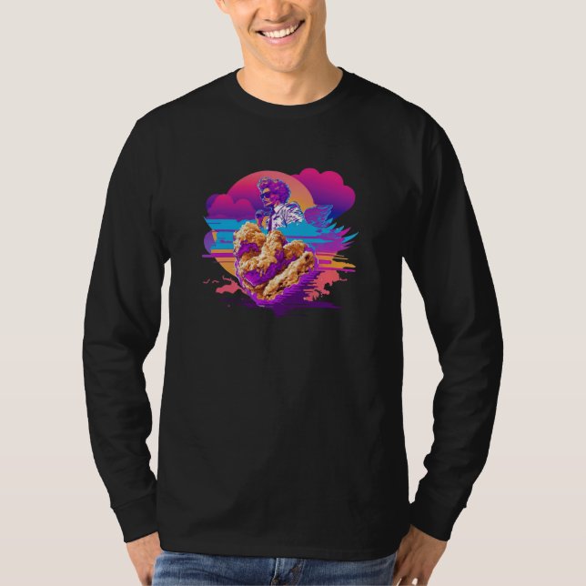 Fried Chicken Synthwave 80s Retrowave Aesthetic  1 T Shirt (Framsida)