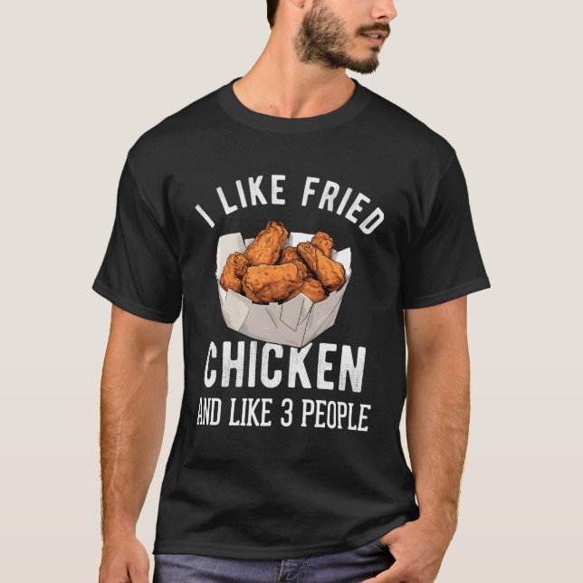 Fried Chicken Vingar Fast Food T Shirt (Framsida)